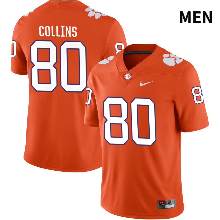 Men's Clemson Tigers Beaux Collins #80 College Orange NIL 2022 NCAA Authentic Jersey Authentic ABV83N6K